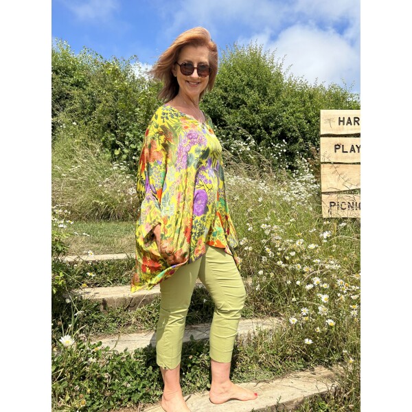 Yavi Floral Tunic Lime available from top UK stockist colmershill.com
