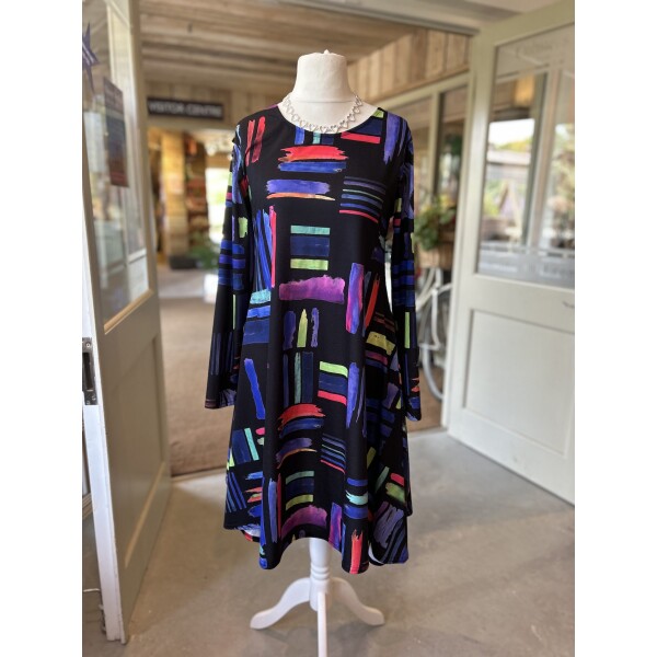 Out of Xile Flared Dress Black Dash available from top UK stockist colmershill.com