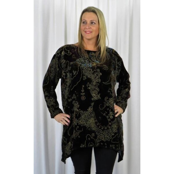Out of Xile Silk Velvet Drape Tunic Brown available from top UK stockist colmershill.com