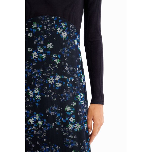 Desigual Lacroix Floral Midi Dress Navy available from top UK stockist colmershill.com