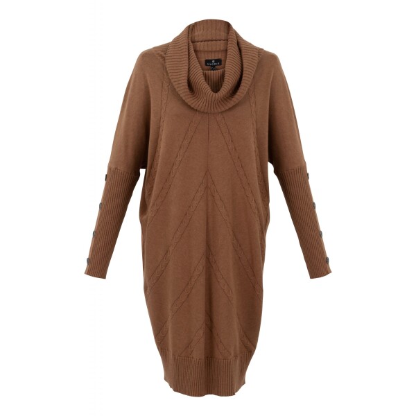 Marble Cable Knit Dress Tobacco available from top UK stockist colmershill.com