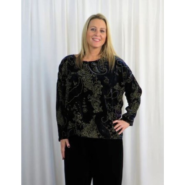 Out of Xile Silk Velvet Wide Top Blue available from top UK stockist colmershill.com