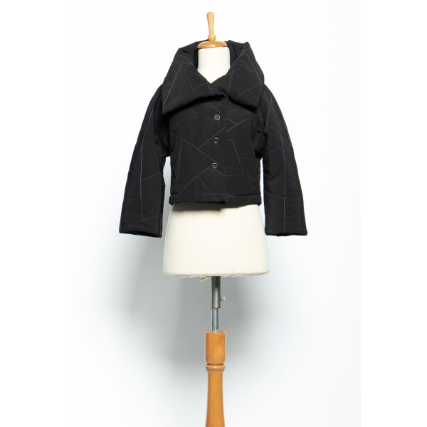 Luukaa Cropped Puffer Jacket Black and Grey available from top UK stockist colmershill.com