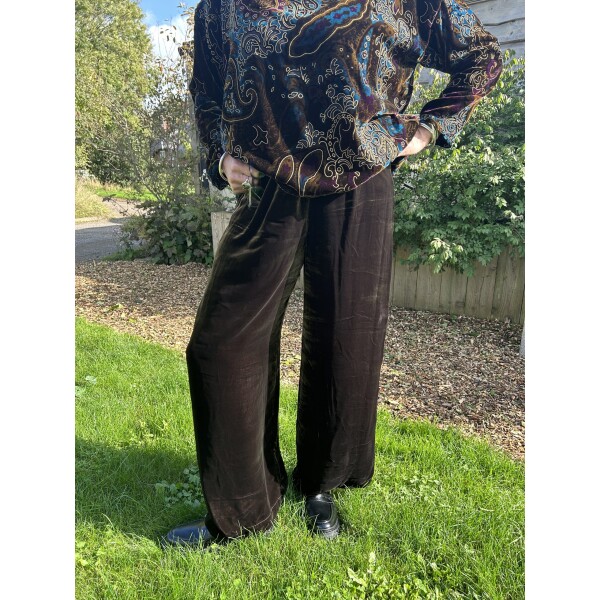 Out of Xile Velvet Trousers Brown available from top UK stockist colmershill.com