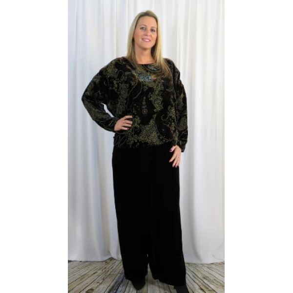 Out of Xile Velvet Trousers Blue available from top UK stockist colmershill.com