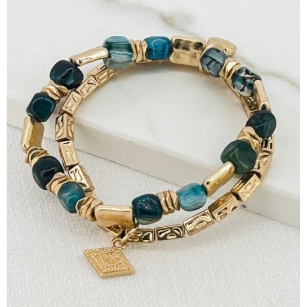 Envy Gold and Blue Bead Bracelet available from top UK stockist colmershill.com