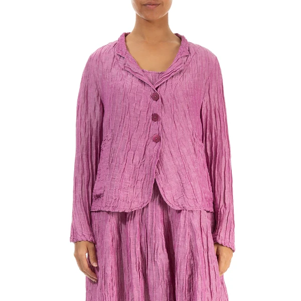Grizas Silk Linen Jacket Wild Berry is a timeless style in a rich colour. Available on Colmershill.com, top UK stockist