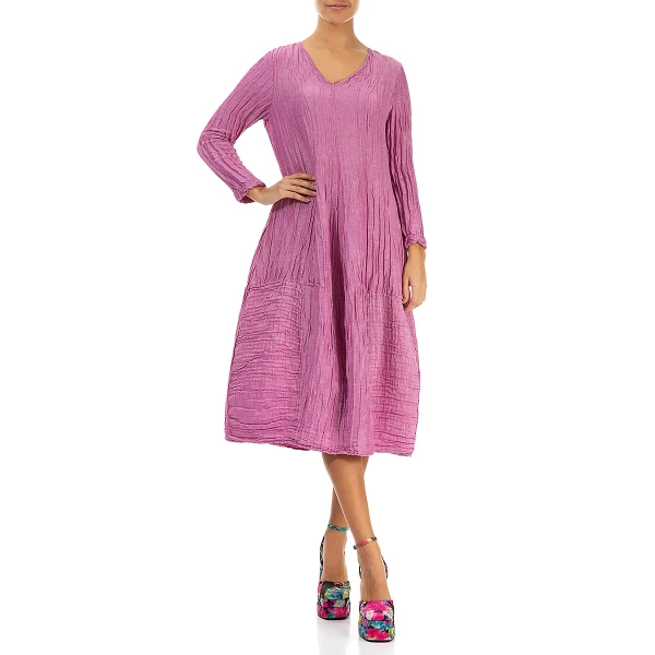Grizas silk linen below the knee dress is a special occasion style in a luxurious fabric and devine colour! Available from Colmershill.com, UK stockist