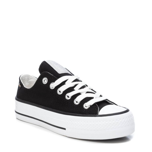 Refresh Platform Canvas Trainers in black are lace ups and will work throughout the year