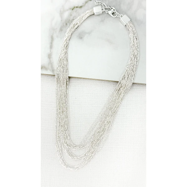 Envy Jewellery Short Silver Multi Strand Necklace 4329/SL/N/H