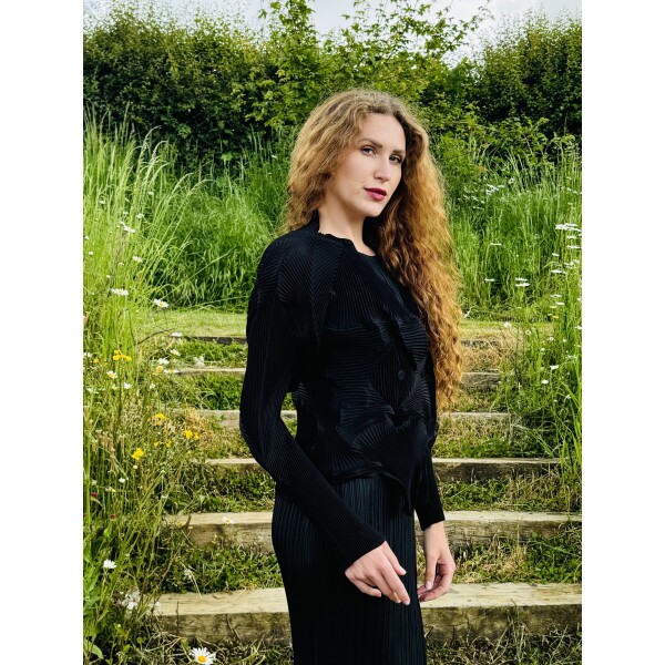Thanny Short Plisse Jacket Black LIS2434