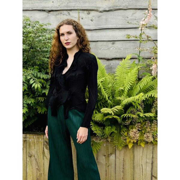Thanny Short Plisse Jacket Black LIS2434