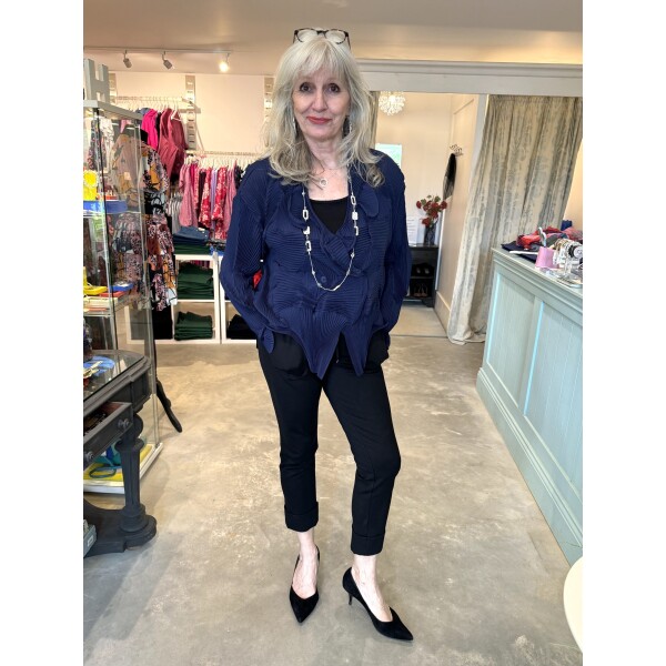 Thanny Short Plisse Jacket Navy LIS2434