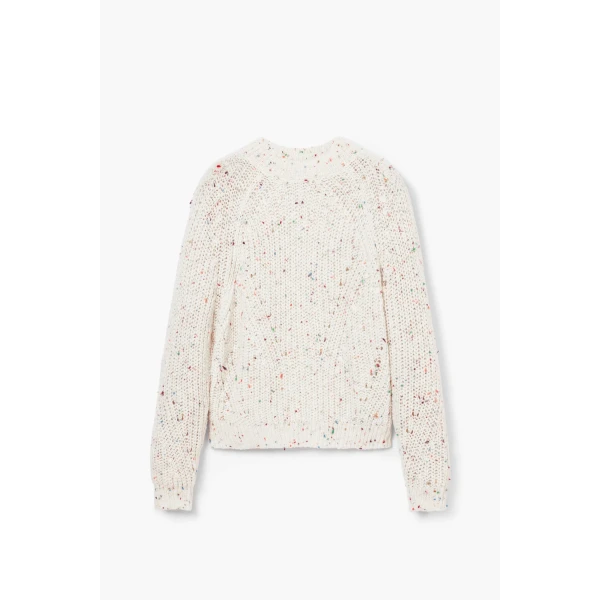 Desigual Derby Sweater in ivory with flecks of colour woven into the knit