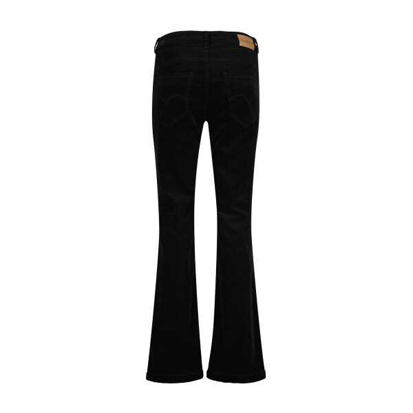 Red Button Bibette Velvet Trousers in Black SRB4319 have a flared lower leg