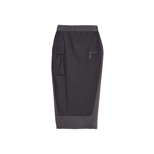 Naya pencil skirt with contrast front panel, pockets and elasticated waistband
