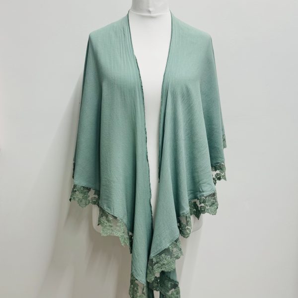 Out of Xile Lace Trimmed Cape Ocean Green
