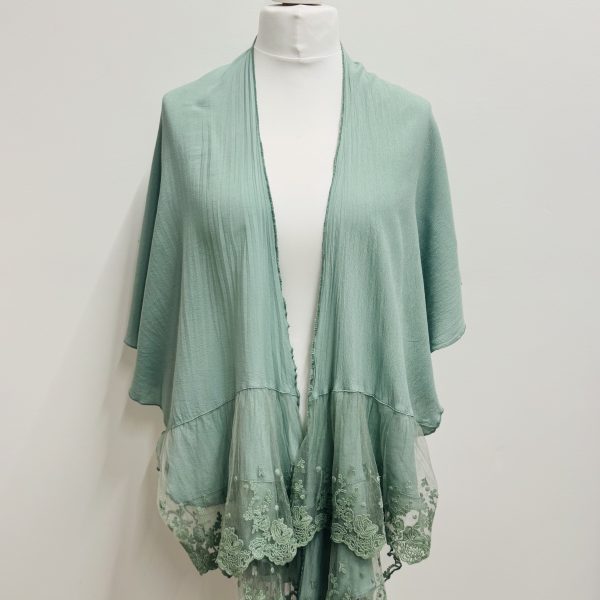 Out of Xile Lace Cape in Ocean Green or Marine Blue