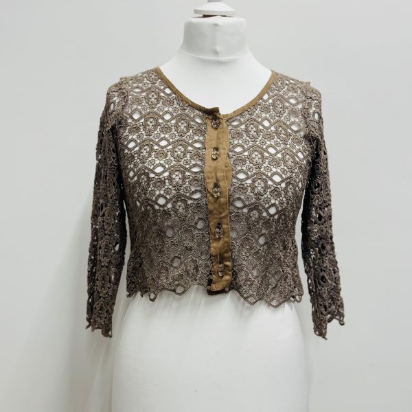 Out of Xile Lace Shrug in Caramel