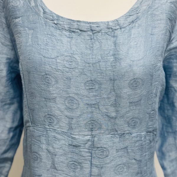 Out of Xile Tulip Hem Linen Sparkle Dress in Marine Blue