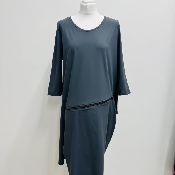 Elsewhere Tech Zip Dress Ombre Blue
