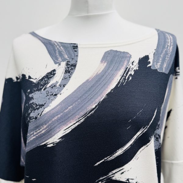 Elsewhere Brush Stroke Print Batwing Top