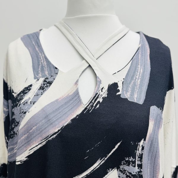 Elsewhere Brush Stroke Print Jersey Tunic