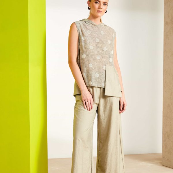 Naya Pull On Wide Trousers Biscuit (NAS25231)