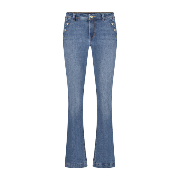 These Red Button Bibette jeans Stone Used & Buttons (SRB4481A) has been so popular with the Colmers Hill Fashion customers. The jeans have a high rise waist, regular fit and bootcut flare on the lower leg plus button detailing on the front pockets