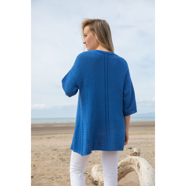 Marble mid-length textured cardigan in blue 7814_153