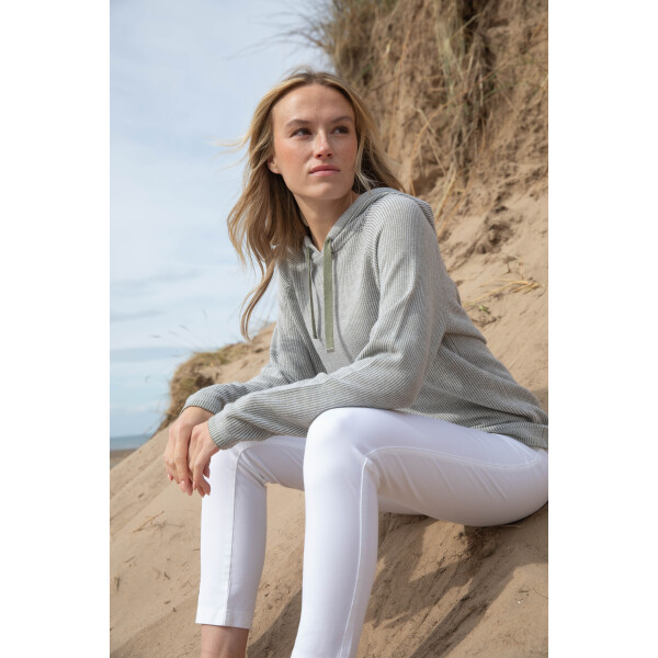 Marble Sweat Top with a hood in khaki 7883_123