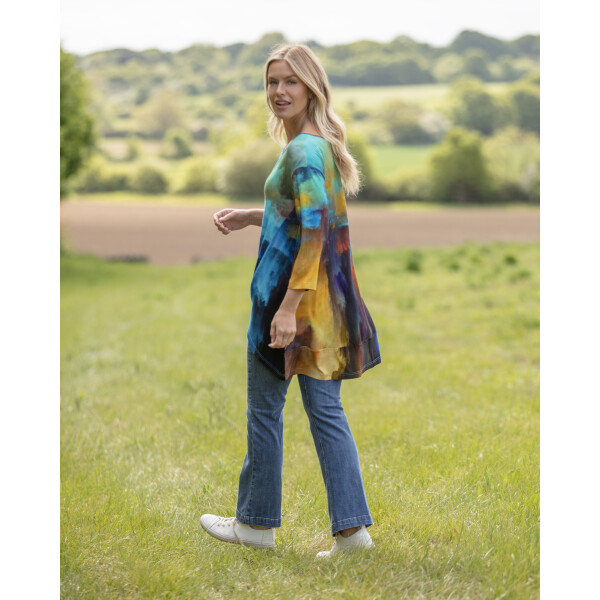 From My Mother's Garden Sky Abstract High Low jersey tunic