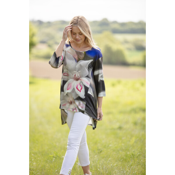 From My Mother's Garden Gladiolus Nymph High Low jersey tunic