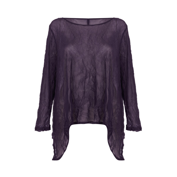 Kozan Marlowe Dipped Hem Mesh Top in Mulberry Crush SH-4899