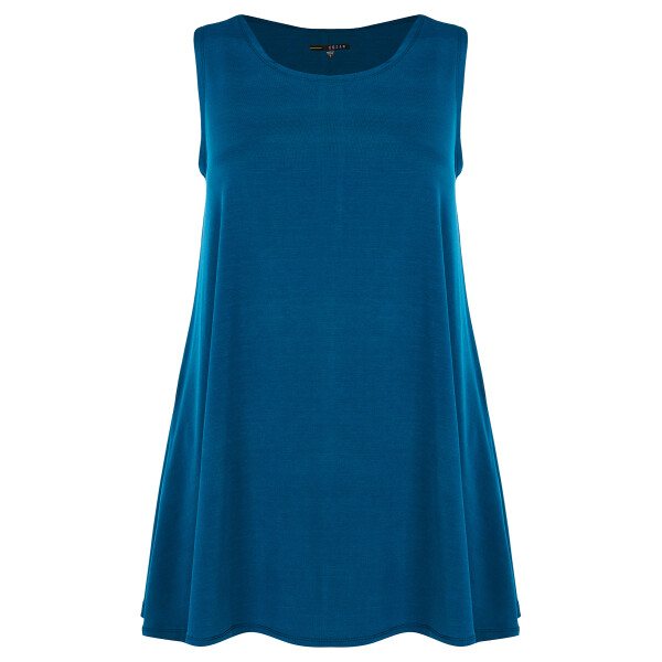 Kozan VG-4692 Jersey sleeveless tunic top in Teal Salt
