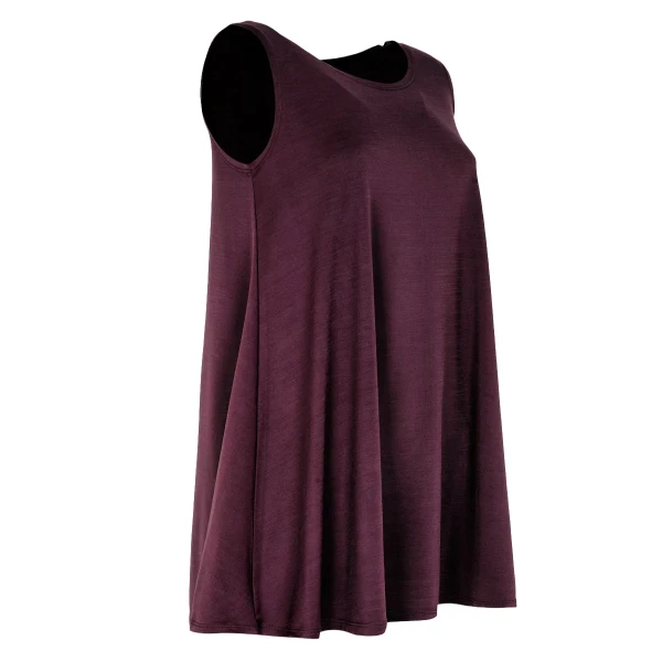 Kozan Desa Tunic in MULBERRY – sleeveless swing tunic with rounded neckline, Style VG-4692