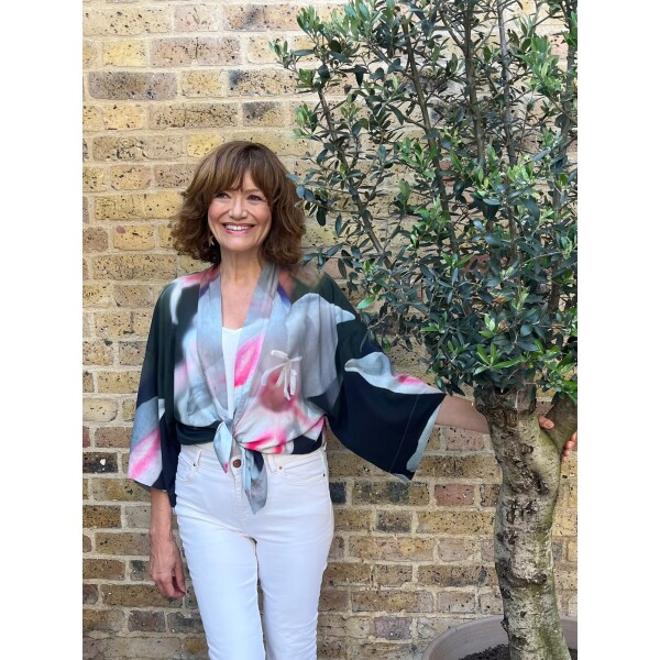 From My Mother's Garden Nymph Short Kimono made of a sustainable fabric