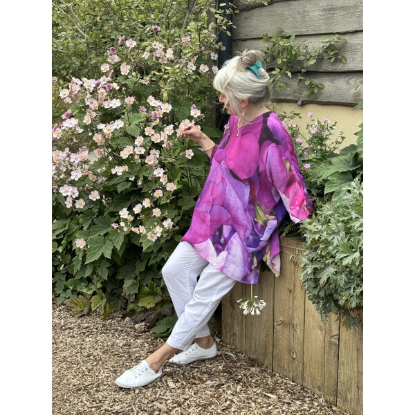 From My Mother's Garden - Sweetpea Crepe Tunic Top