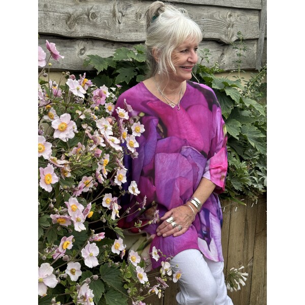 From My Mother's Garden - Sweetpea Crepe Tunic Top