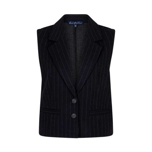 Style the Red Button Black Pinstripe Waistcoat – a tailored stretch fit with timeless pinstripes. Perfect for layering, from office chic to evening elegance SRB4625