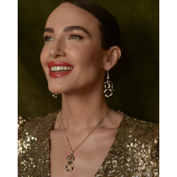 Bejewelled Snake Pendant Necklace