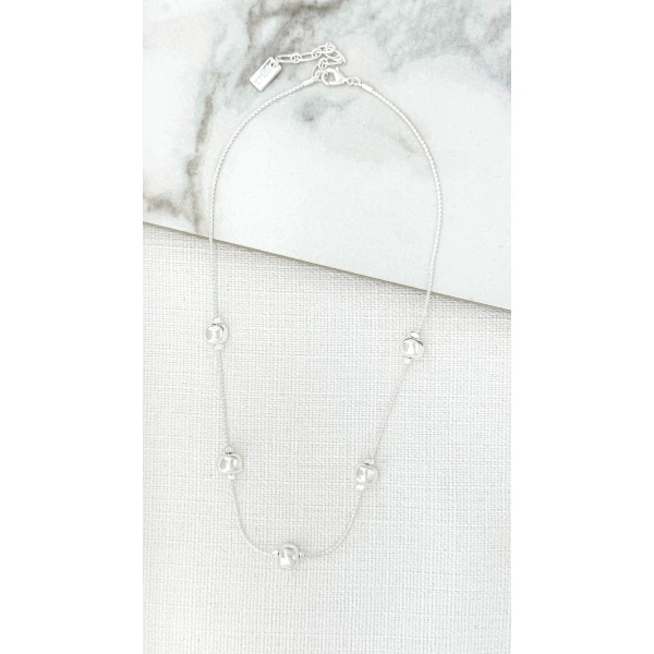 Envy Jewellery Short Silver Ball Detail Necklace 4070/SL/N/G