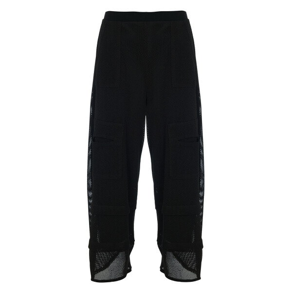 Kozan Mello Trousers Network NW-3763 black cropped trousers with mesh net overlay