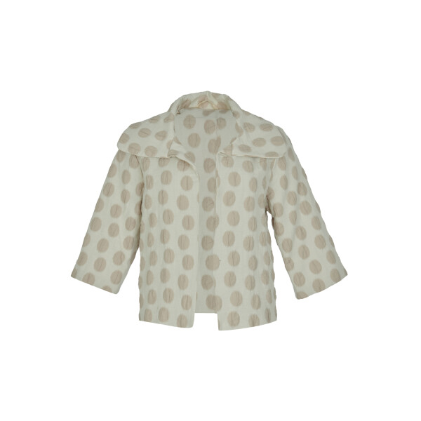 Kozan Rome Jacket in the Dotto print is a darling polka dot jacket in neutrals. Style SP-2906