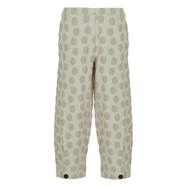 Kozan Valley Wide Cropped Trousers Dotto SP-3829 textured neutral dot pattern cropped trousers