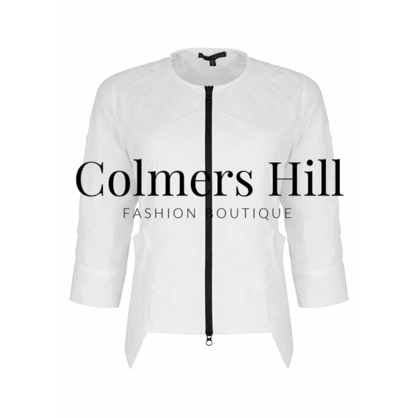 Kozan Arturo Crushed Jacket in White front view