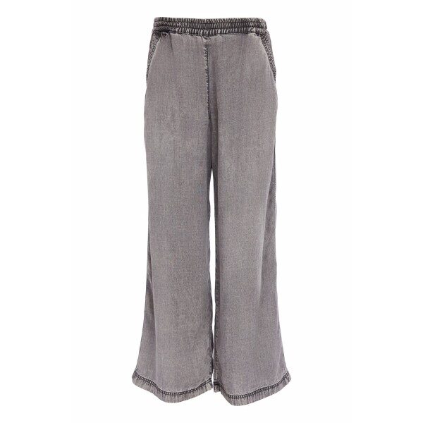 xperience effortless comfort and contemporary style with the Naya Wide Leg Tencel Pull Up Trousers in Graphite, a beautifully versatile piece from the latest Naya Clothing collection