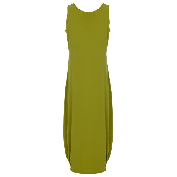 Kozan Deja Dress in Cabbage lime green sleeveless midi dress front view
