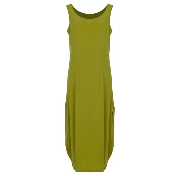Back view of Kozan Deja Dress VG-1998 in lime green stretch fabric