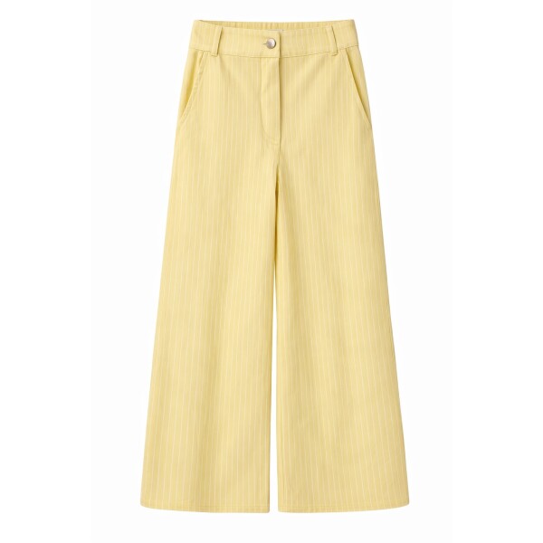 Flared Pin Stripe Jeans in Lemon